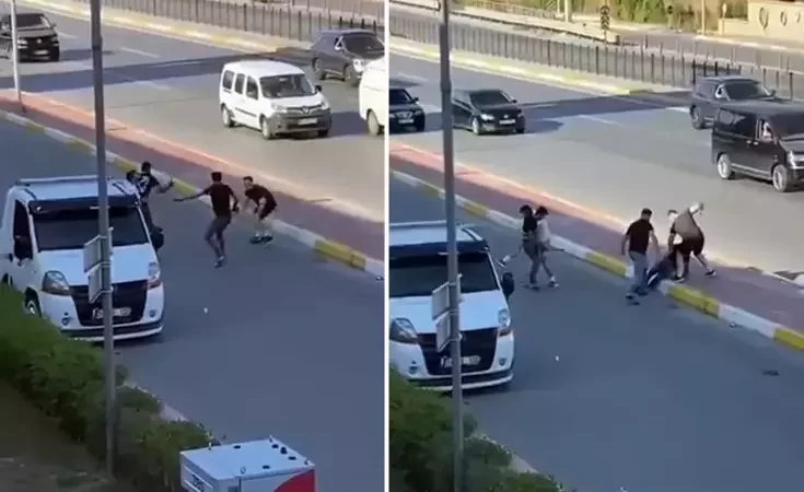 Sakarya’da trafikte dehşet anları! Çekiç, sopa ne varsa kullandılar